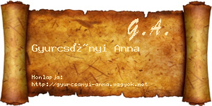 Gyurcsányi Anna névjegykártya